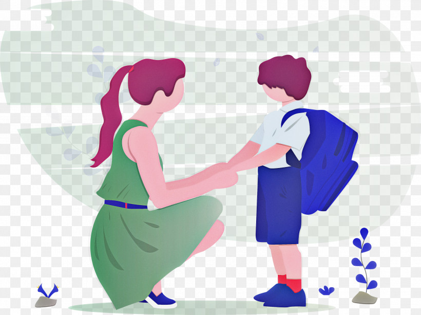 Back To School Mother Boy, PNG, 2999x2244px, Back To School, Boy, Cartoon, Conversation, Gesture Download Free