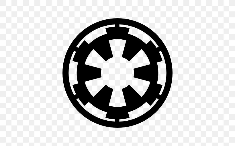 Anakin Skywalker Galactic Empire Decal Logo, PNG, 512x512px, Anakin Skywalker, Black And White, Decal, Galactic Empire, Jedi Download Free