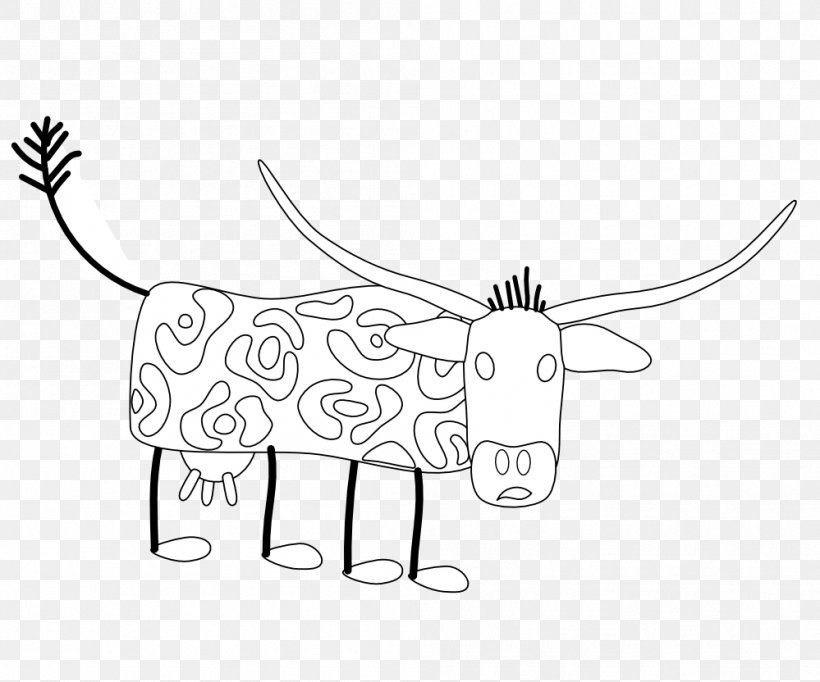 Cattle Clip Art Mammal /m/02csf Drawing, PNG, 999x832px, Cattle, Area, Artwork, Black And White, Cartoon Download Free