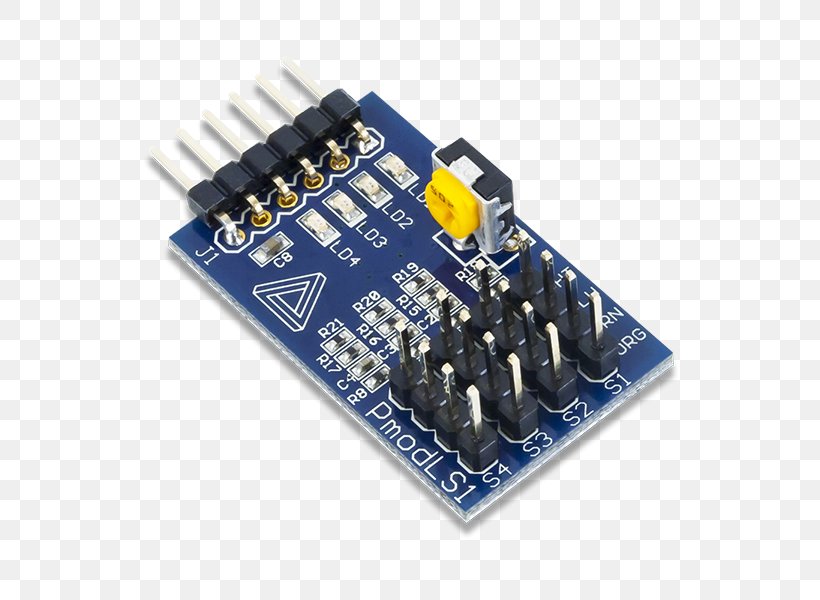 Microcontroller Sensor Pmod Interface Integrated Circuits & Chips Electronic Component, PNG, 600x600px, Microcontroller, Accelerometer, Arduino, Circuit Component, Circuit Prototyping Download Free