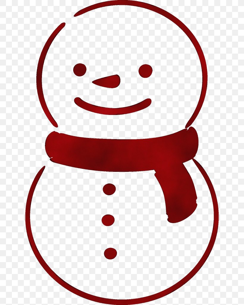 Snowman, PNG, 652x1024px, Watercolor, Line Art, Nose, Paint, Red Download Free