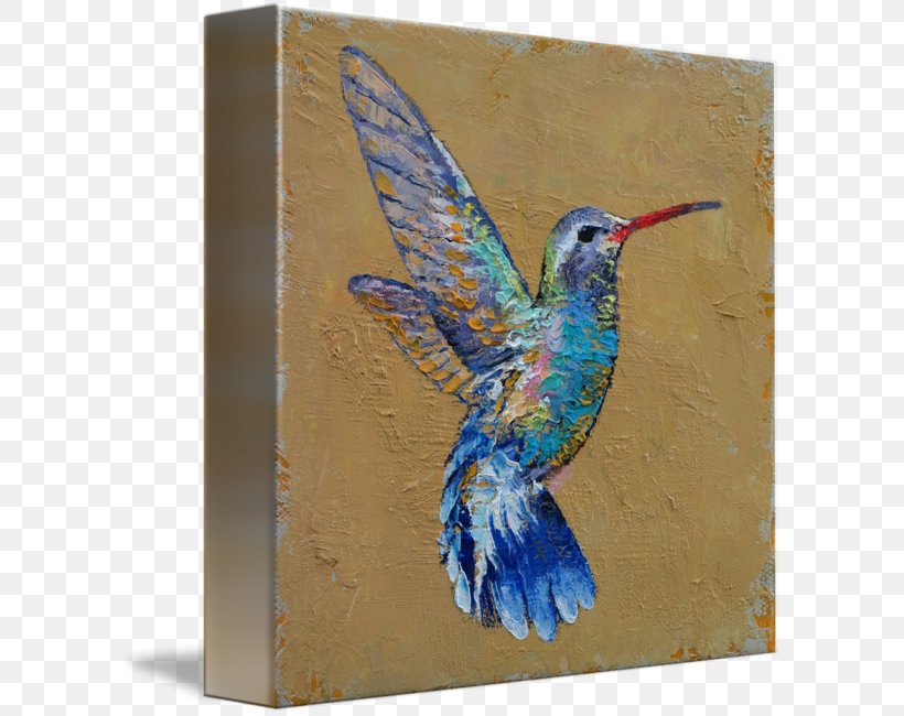 Hummingbird Acrylic Paint Canvas Print Painting, PNG, 603x650px, Hummingbird, Acrylic Paint, Art, Beak, Bird Download Free