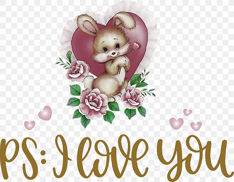 I Love You Valentines Day Quote, PNG, 3000x2336px, I Love You, Cartoon, Easter Bunny, Easter Egg, Hare Download Free