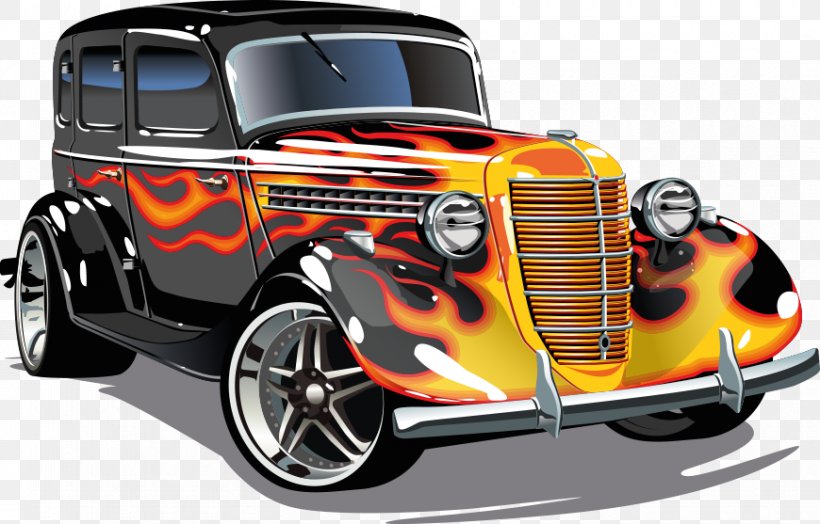 Car Vector Graphics Hot Rod Clip Art Royalty-free, PNG, 870x557px, Car, Antique Car, Automotive Design, Automotive Exterior, Brand Download Free
