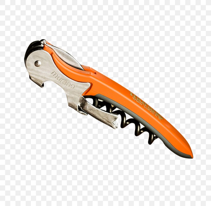 Corkscrew Wine Knife Utility Knives, PNG, 800x800px, Corkscrew, Diagonal Pliers, Hardware, Knife, Orange Download Free