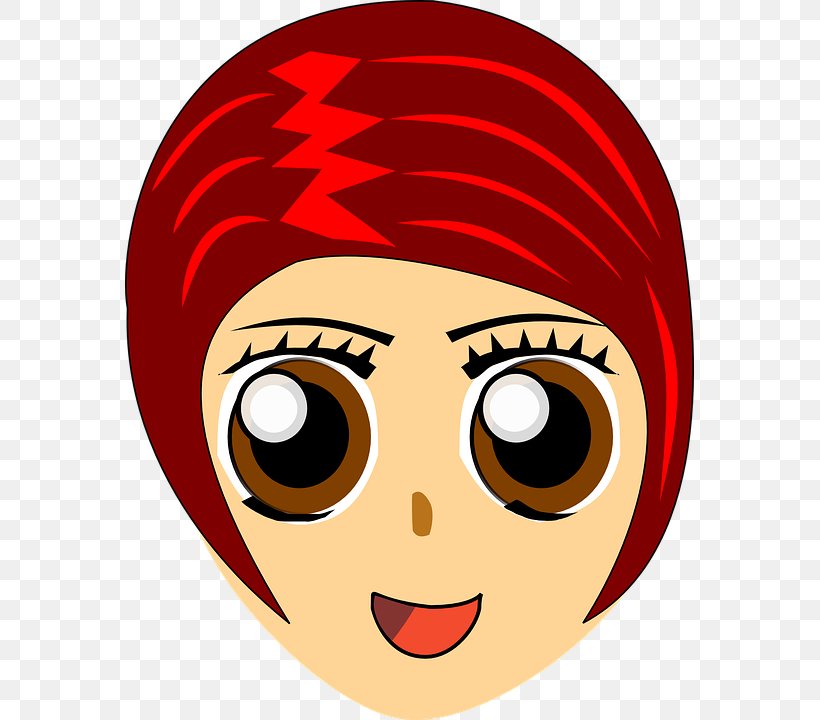 Red Hair Woman Clip Art, PNG, 569x720px, Red Hair, Black Hair, Cheek, Color, Emoticon Download Free