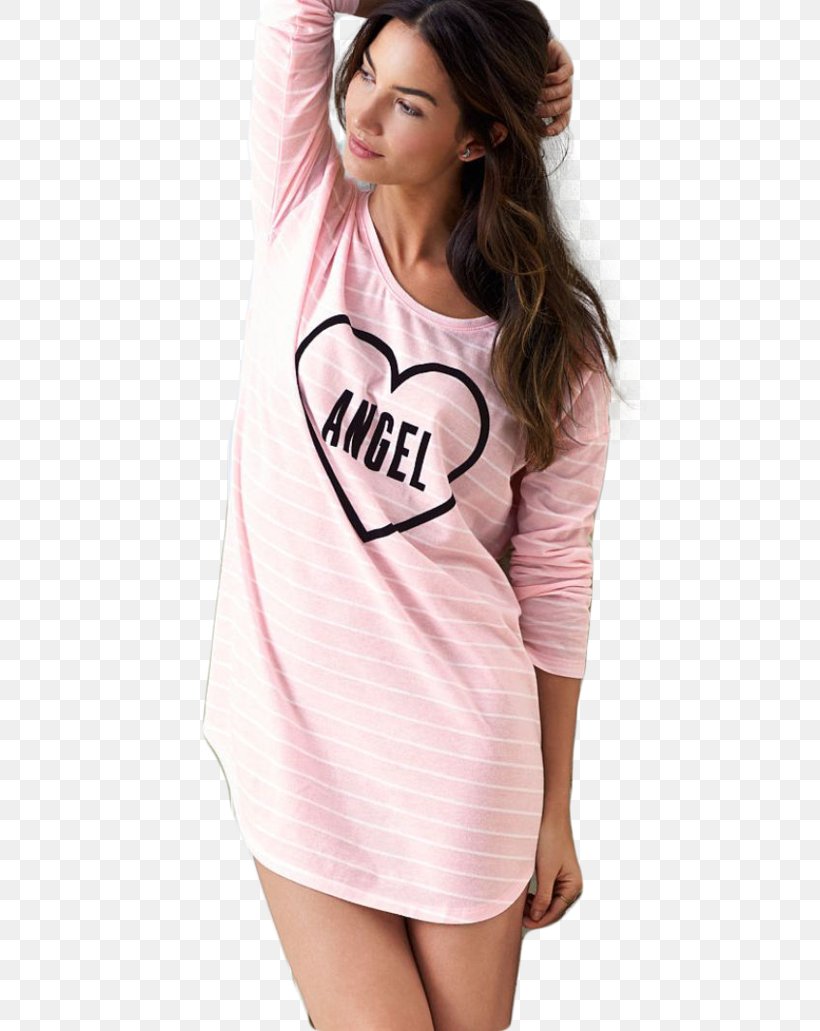 Lily Aldridge Victoria's Secret Fashion Show 2016 T-shirt Nightshirt, PNG, 774x1031px, Watercolor, Cartoon, Flower, Frame, Heart Download Free