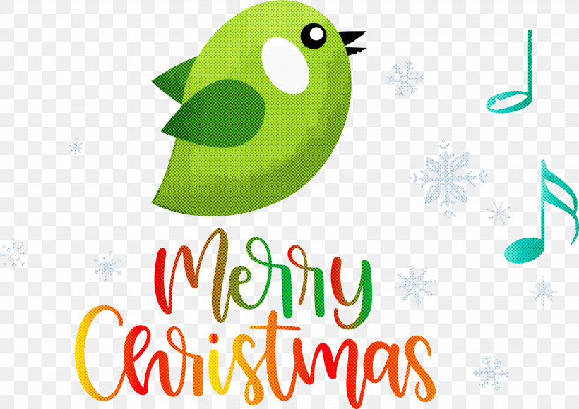 Merry Christmas, PNG, 3000x2123px, Merry Christmas, Beak, Birds, Green, Logo Download Free