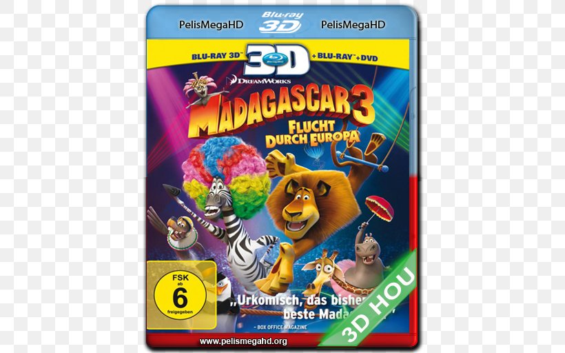Blu-ray Disc Madagascar 3D Film Digital Copy, PNG, 512x512px, 3d Film, Bluray Disc, Action Figure, Animation, Ben Stiller Download Free