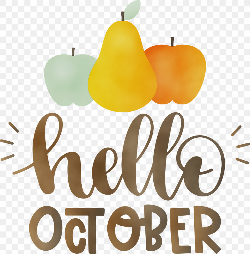 Natural Food Superfood Local Food Font, PNG, 2948x3000px, Hello October, Apple, Fruit, Local Food, Meter Download Free