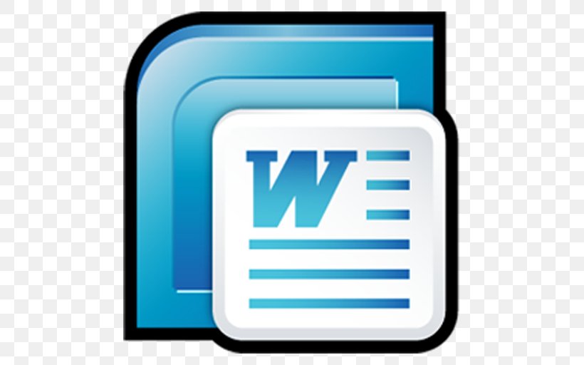 Microsoft Word Microsoft Office XP Computer Software, PNG, 512x512px,  Microsoft Word, Area, Blue, Brand, Communication Download