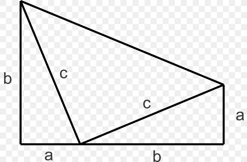 Right Triangle Pythagorean Theorem Hypotenuse Mathematical Proof, PNG, 800x538px, Triangle, Area, Black And White, Diagram, Geometry Download Free