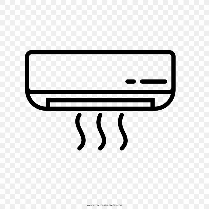 Air Conditioning Drawing Coloring Book, PNG, 1000x1000px, Air Conditioning, Air, Area, Black, Black And White Download Free