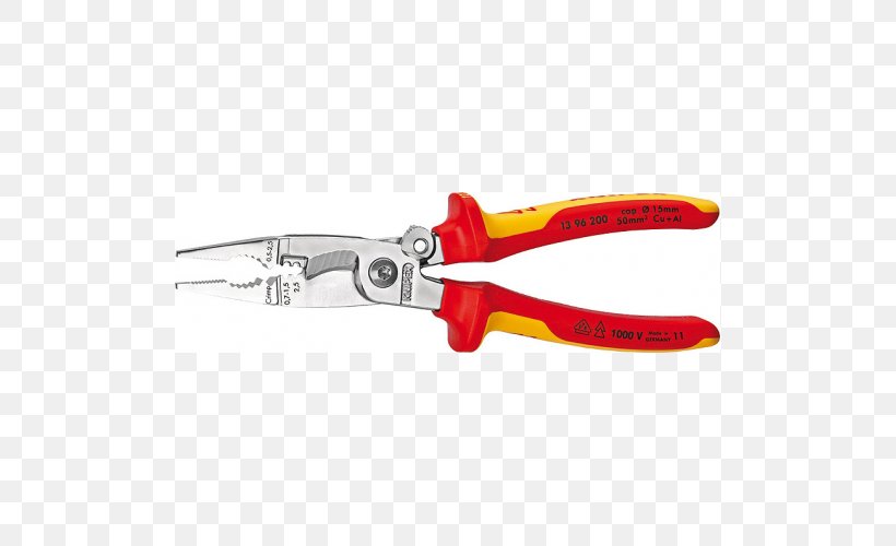 Knipex Needle-nose Pliers Lineman's Pliers Tool, PNG, 500x500px, Knipex, Cutting, Cutting Tool, Diagonal Pliers, Electricity Download Free