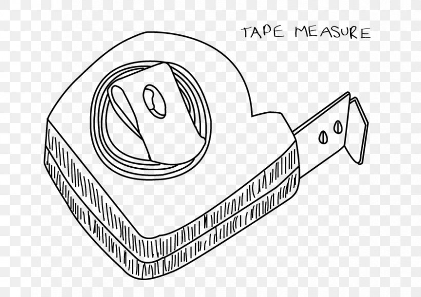 Tape Measures Line Art Drawing Sketch, PNG, 842x595px, Tape Measures, Area, Art, Auto Part, Black And White Download Free
