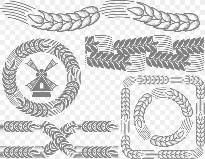 Common Wheat Ear Illustration, PNG, 1691x1316px, Common Wheat, Barley, Black And White, Body Jewelry, Cereal Download Free