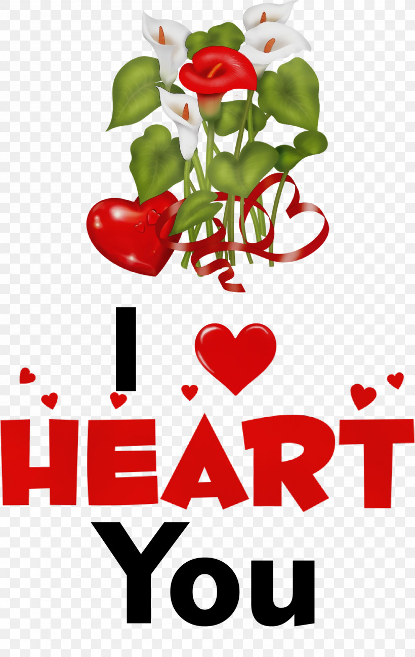 Floral Design, PNG, 1897x3000px, I Heart You, Cartoon, Floral Design, Flower, Heart Download Free