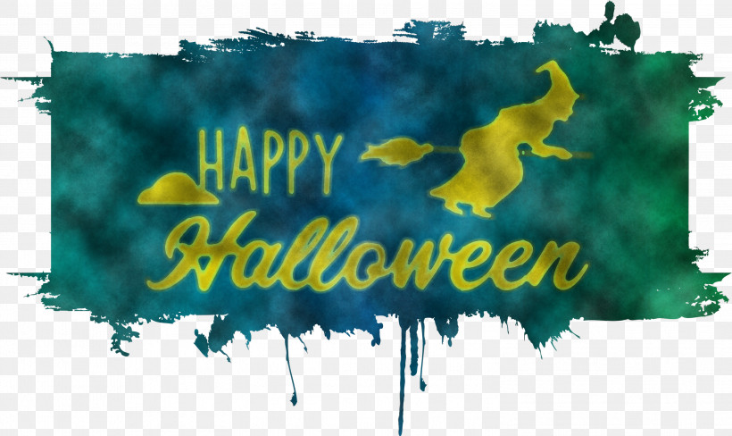 Happy Halloween, PNG, 2999x1786px, Happy Halloween, Logo, M, Microsoft Azure, Teal Download Free