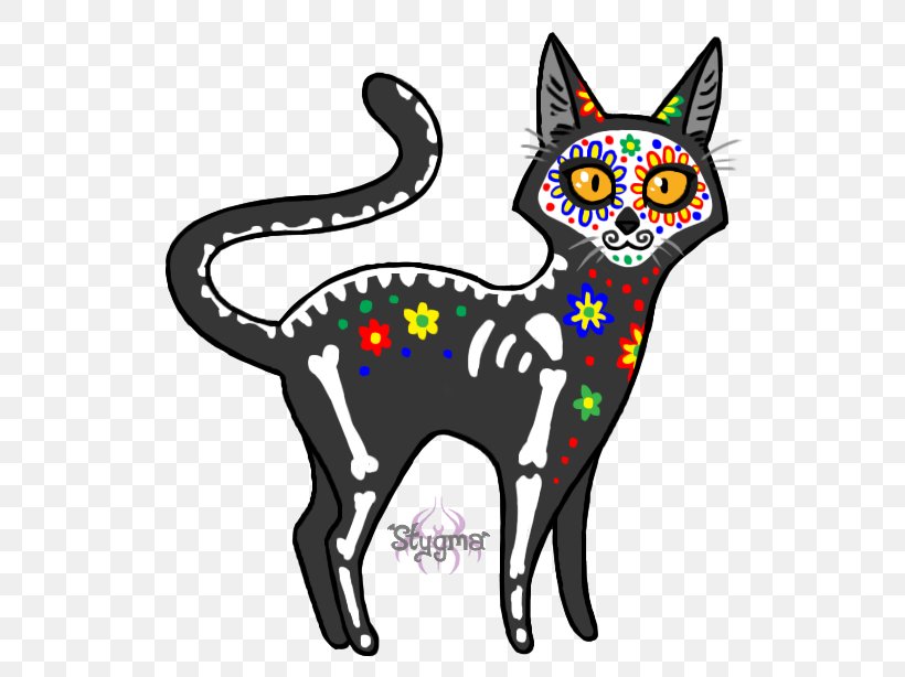 Day Of The Dead Calavera Cat Death Whiskers, PNG, 575x614px, Day Of The Dead, Animal Figure, Art, Artwork, Calavera Download Free