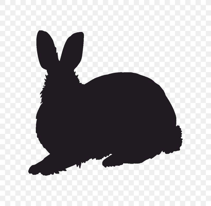 Domestic Rabbit Silhouette Hare Stencil, PNG, 800x800px, Domestic Rabbit, Animal, Black, Black And White, Decal Download Free