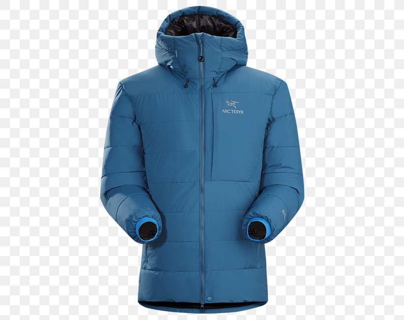 Hoodie Arc'teryx Down Feather Parka Jacket, PNG, 650x650px, Hoodie, Blue, Canada Goose, Clothing, Coat Download Free
