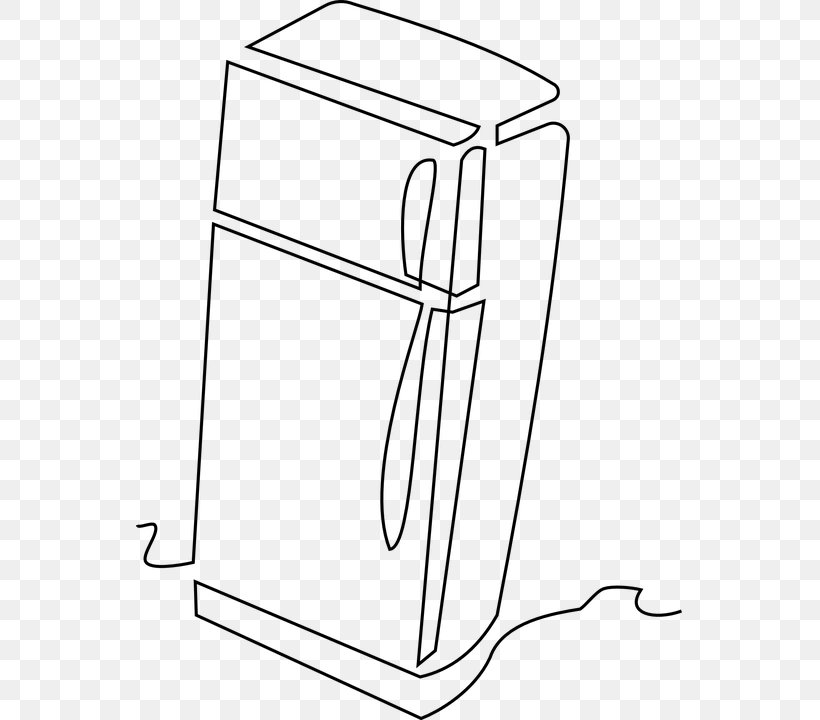 Refrigerator Kitchen Washing Machines Home Appliance Clip Art, PNG, 547x720px, Refrigerator, Area, Black, Black And White, Drawing Download Free