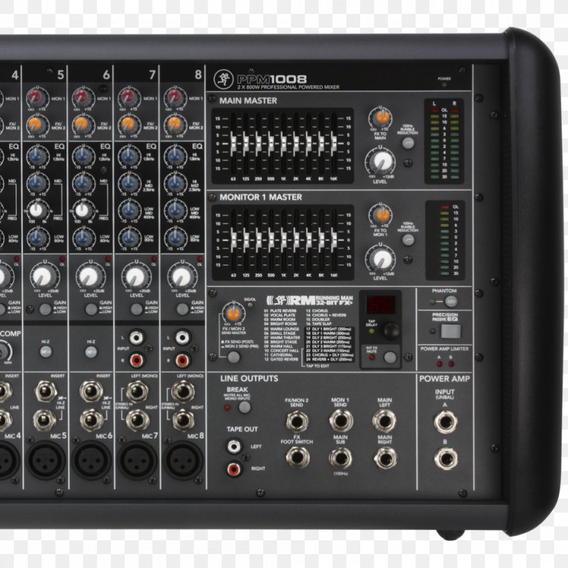 Mackie PPM1008 Audio Mixers Mackie 2404VLZ4, PNG, 1000x1000px, Mackie, Audio, Audio Equipment, Audio Mixers, Audio Mixing Download Free