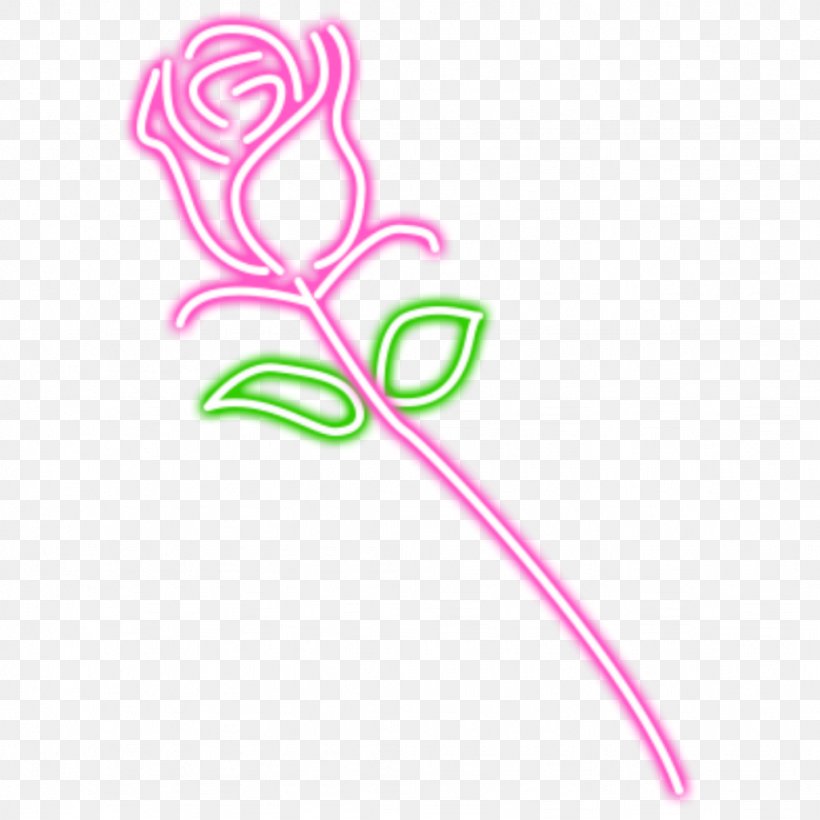 Pink Flower Cartoon, PNG, 1024x1024px, Sticker, Flower, Flower Neon, Neon, Petal Download Free