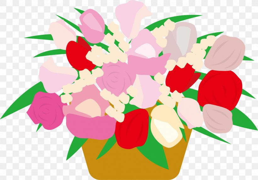 Retro Flower Clip Art., PNG, 1372x961px, Floral Design, Artwork, Copyright, Copyrightfree, Cut Flowers Download Free