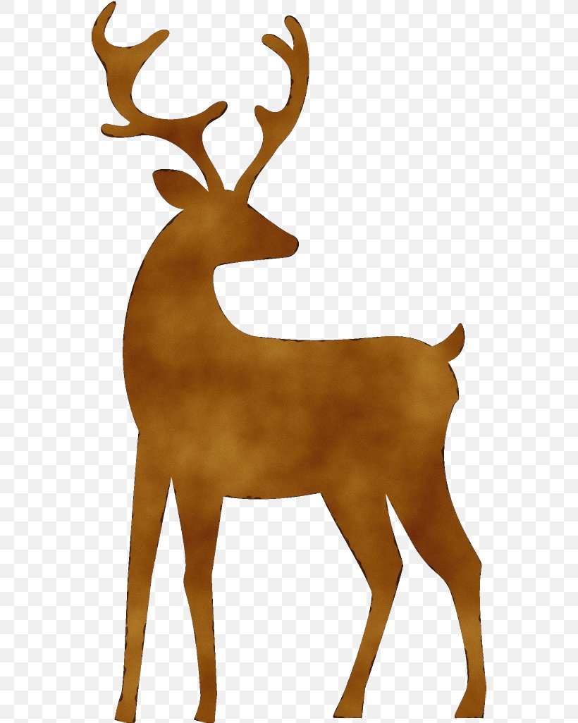 Reindeer, PNG, 560x1026px, Watercolor, Animal Figure, Antelope, Antler, Deer Download Free