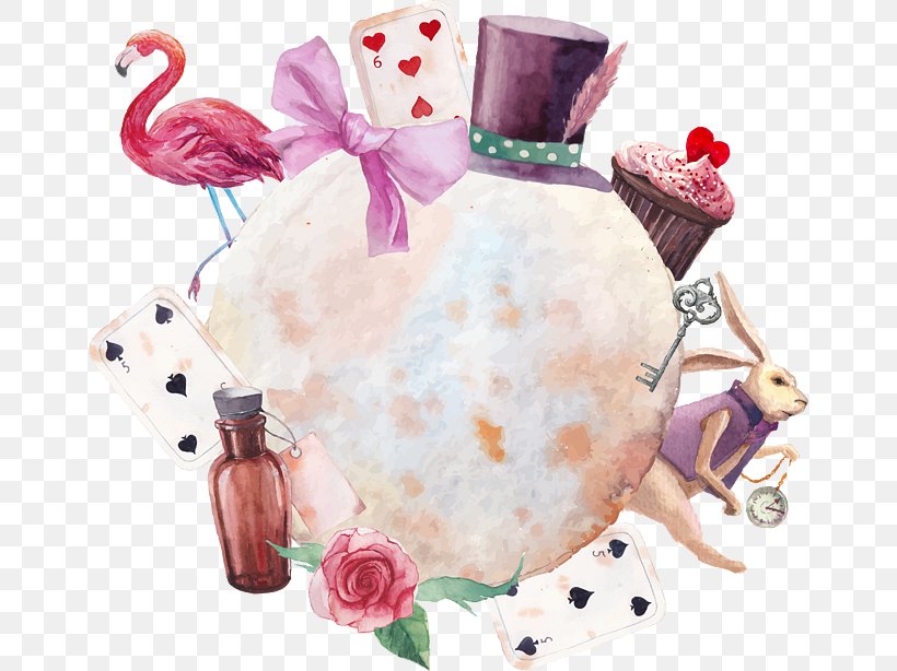 Alices Adventures In Wonderland White Rabbit Watercolor Painting Illustration, PNG, 658x614px, Watercolor, Cartoon, Flower, Frame, Heart Download Free