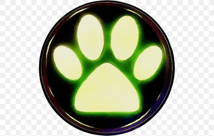 Green Paw Symbol Circle Rim, PNG, 523x523px, Watercolor, Emblem, Fashion Accessory, Green, Logo Download Free
