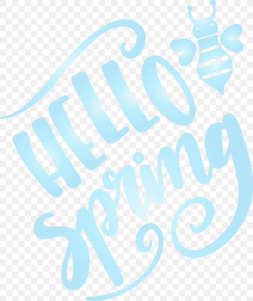 Text Turquoise Font Logo, PNG, 2521x2999px, Hello Spring, Logo, Paint, Spring, Text Download Free