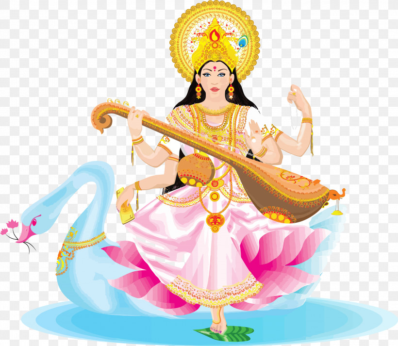 Vasant Panchami Basant Panchami Saraswati Puja, PNG, 3000x2612px, Vasant Panchami, Bansuri, Basant Panchami, Indian Musical Instruments, Saraswati Download Free