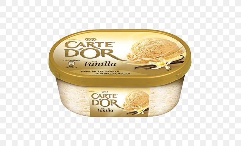 Ice Cream Milk Sorbet Carte D'Or Flat-leaved Vanilla, PNG, 500x500px, Ice Cream, Cream, Dairy Product, Flatleaved Vanilla, Flavor Download Free