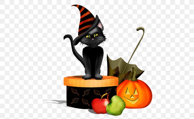 Black Cat Halloween Jack-o'-lantern Boszorkány Holiday, PNG, 500x505px, 31 October, Black Cat, Blog, Calabaza, Candy Apple Download Free