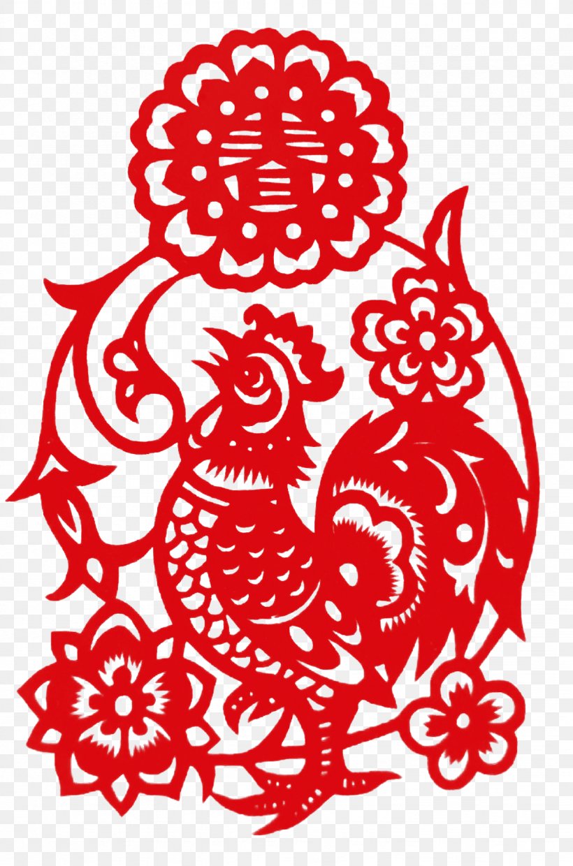 Chinese Zodiac Papercutting Chinese New Year Illustration, PNG, 1228x1858px, Chinese Zodiac, Area, Art, Bird, Black And White Download Free