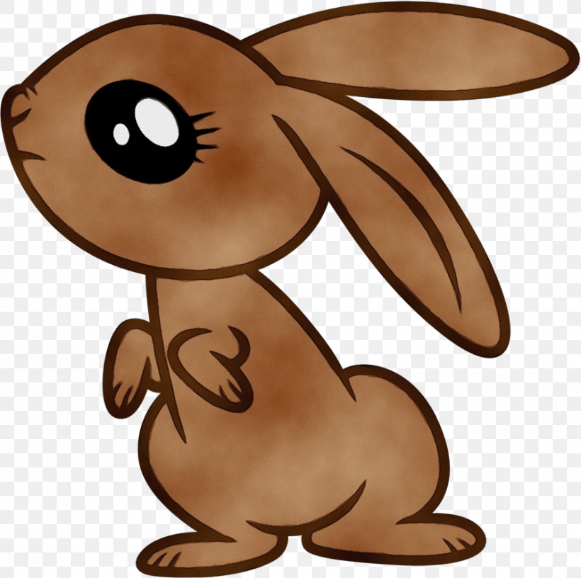 Cartoon Brown Hare Animation Animal Figure, PNG, 890x886px, Watercolor, Animal Figure, Animation, Beaver, Brown Download Free