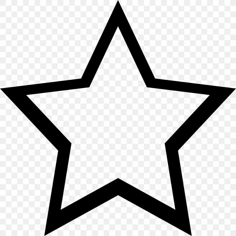 Five-pointed Star Clip Art, PNG, 980x980px, Star, Area, Black, Black And White, Fivepointed Star Download Free