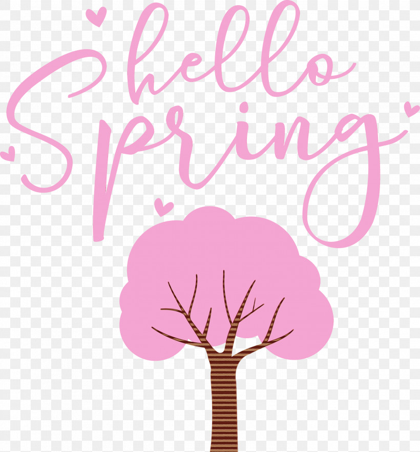 Flower Cartoon Sticker Meter Happiness, PNG, 2787x2999px, Hello Spring, Biology, Cartoon, Flower, Happiness Download Free