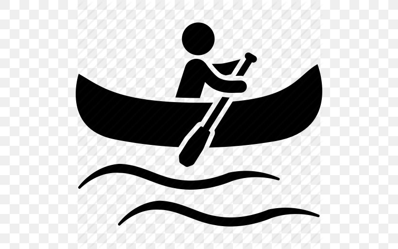 Canoeing Paddling Kayak, PNG, 512x512px, Canoe, Black And White, Boat, Boating, Brand Download Free