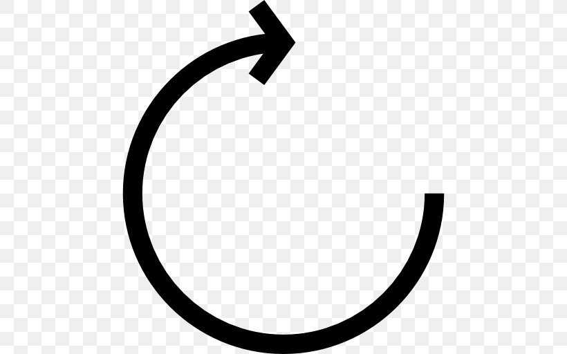 Clockwise Arrow Rotation Circle, PNG, 512x512px, Clockwise, Area, Black, Black And White, Brand Download Free