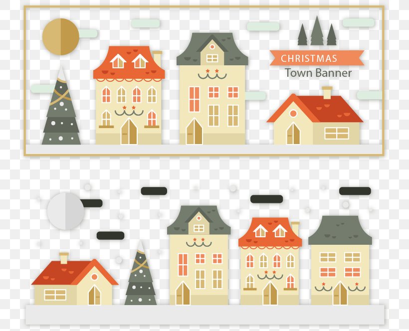 Christmas Euclidean Vector Icon, PNG, 748x664px, Christmas, Animation, Brand, Carton, Town Download Free