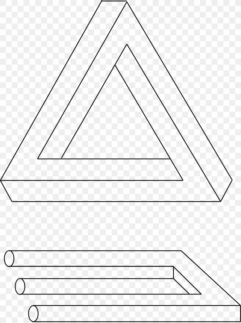 Penrose Triangle Penrose Stairs Impossible Object Mathematician, PNG, 1200x1609px, Penrose Triangle, Area, Black And White, Cube, Diagram Download Free
