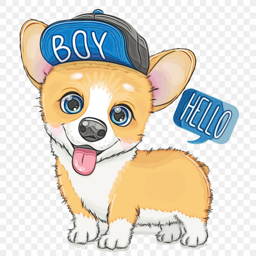 Dog Pembroke Welsh Corgi Chihuahua Cartoon Welsh Corgi, PNG, 1000x1000px, Watercolor, Cartoon, Chihuahua, Dog, Paint Download Free