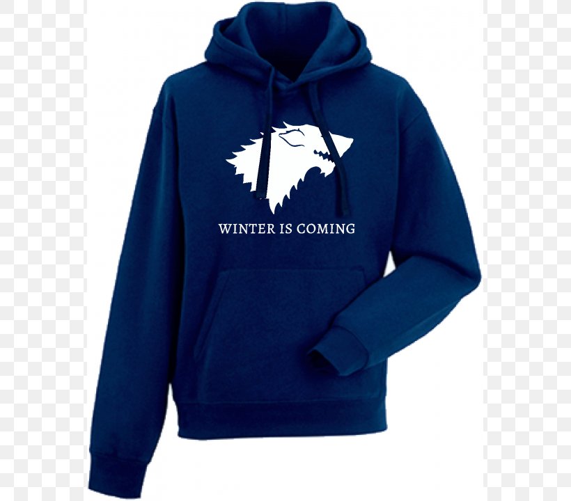 Hoodie Winter Is Coming T-shirt Bluza House Stark, PNG, 750x720px, Hoodie, Blue, Bluza, Brand, Cotton Download Free
