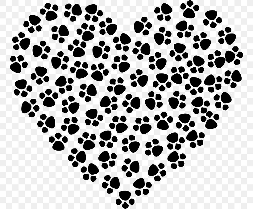 Dog Cat Felidae Paw Clip Art, PNG, 758x680px, Dog, Animal Track, Black, Black And White, Cat Download Free
