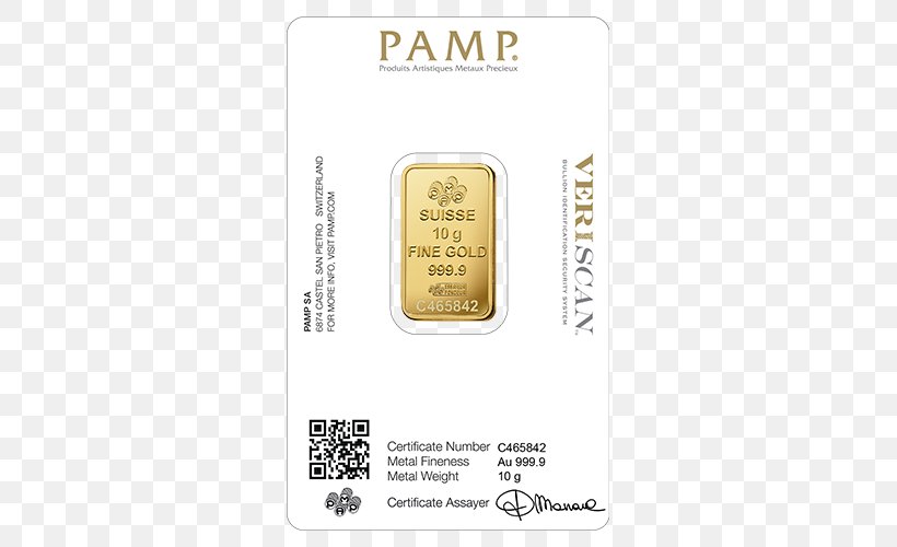 Gold Bar PAMP Bullion Valcambi, PNG, 500x500px, Gold Bar, Assay, Brand, Bullion, Bullionbypost Download Free