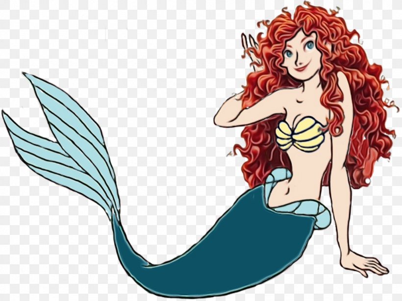 Mermaid Fictional Character Cartoon Mythical Creature Clip Art, PNG, 1024x768px, Watercolor, Cartoon, Fictional Character, Mermaid, Mythical Creature Download Free