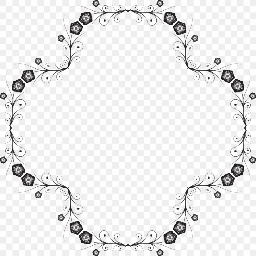 Flower Silhouette Clip Art, PNG, 2316x2316px, Flower, Black, Black And White, Body Jewelry, Chain Download Free